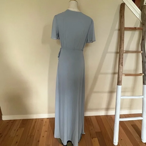 Show Me Your Mumu Baby Blue Wrap Dress - Picture 6 of 10